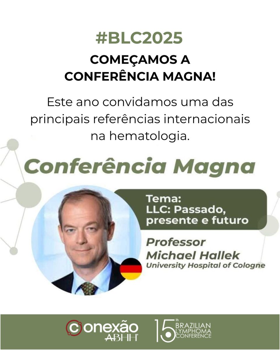 abhhoficial's tweet photo. Venha acompanhar o Prof. Michael Hallek da University Hospital of Cologne no #blc2025. Ele é membro da Academia Nacional de Ciências da Alemanha e vem enriquecer o debate. #abhh https://t.co/txuus6IVYF