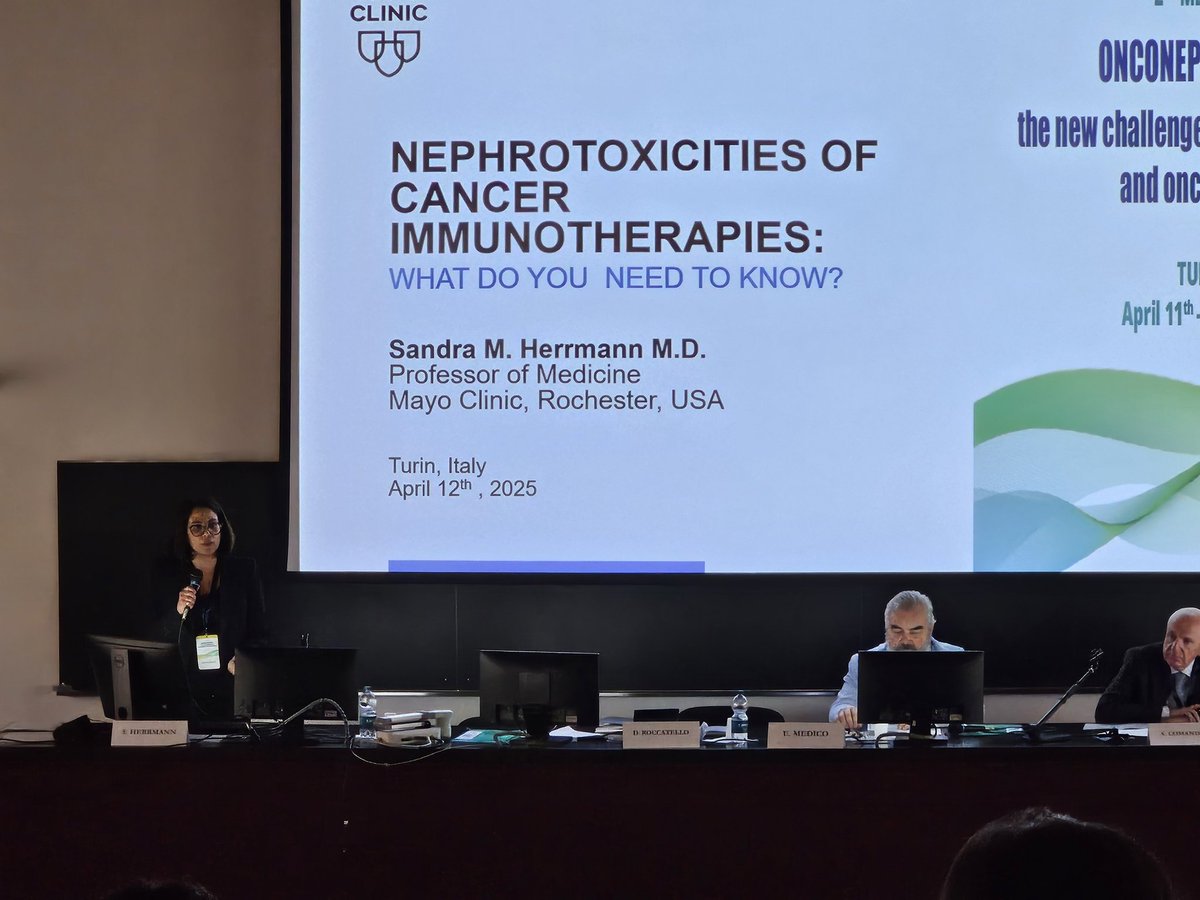 Raad Chowdhury, MD, FASN (@rc_oncneph) on Twitter photo Day #2 in Turin
Prof Leung
Onconephrology Fellow: Dr. <a href="/AbdullahJalalMD/">Abdullah Jalal</a>
Dr. <a href="/HerrmannMd/">Sandra Herrmann MD, FASN</a>
Must watch!
<a href="/MayoClinicNeph/">Mayo Clinic Nephrology</a> Day #2 in Turin
Prof Leung
Onconephrology Fellow: Dr. <a href="/AbdullahJalalMD/">Abdullah Jalal</a>
Dr. <a href="/HerrmannMd/">Sandra Herrmann MD, FASN</a>
Must watch!
<a href="/MayoClinicNeph/">Mayo Clinic Nephrology</a>