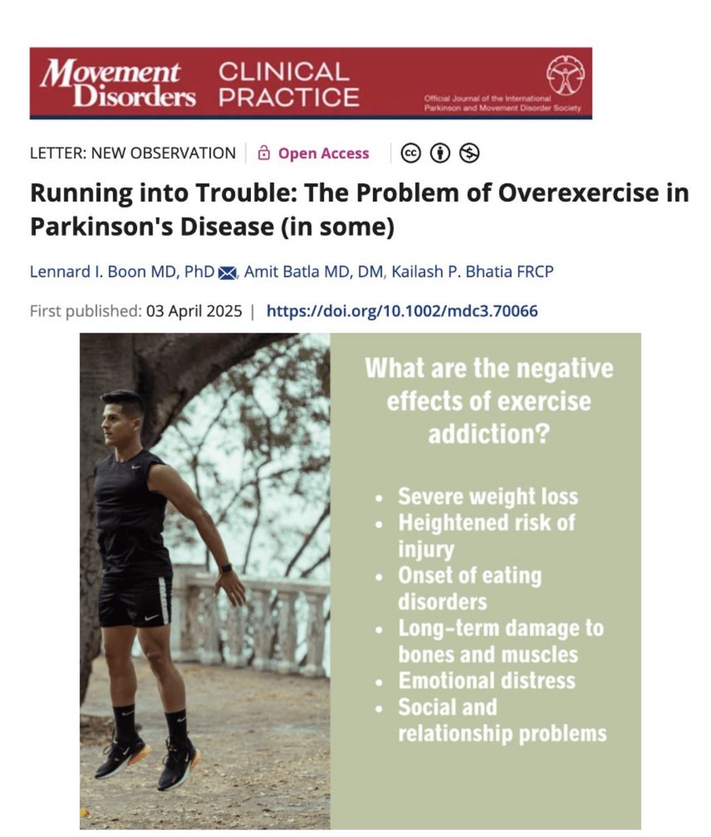 Is 'over-exercise' a thing in Parkinson's? YES. It turns out that too much of a good thing can be deleterious as Boon and colleagues share in the recent issue of Movement Disorders Clinical Practice.
Key points:
- The authors remind us that exercise being beneficial for PD has