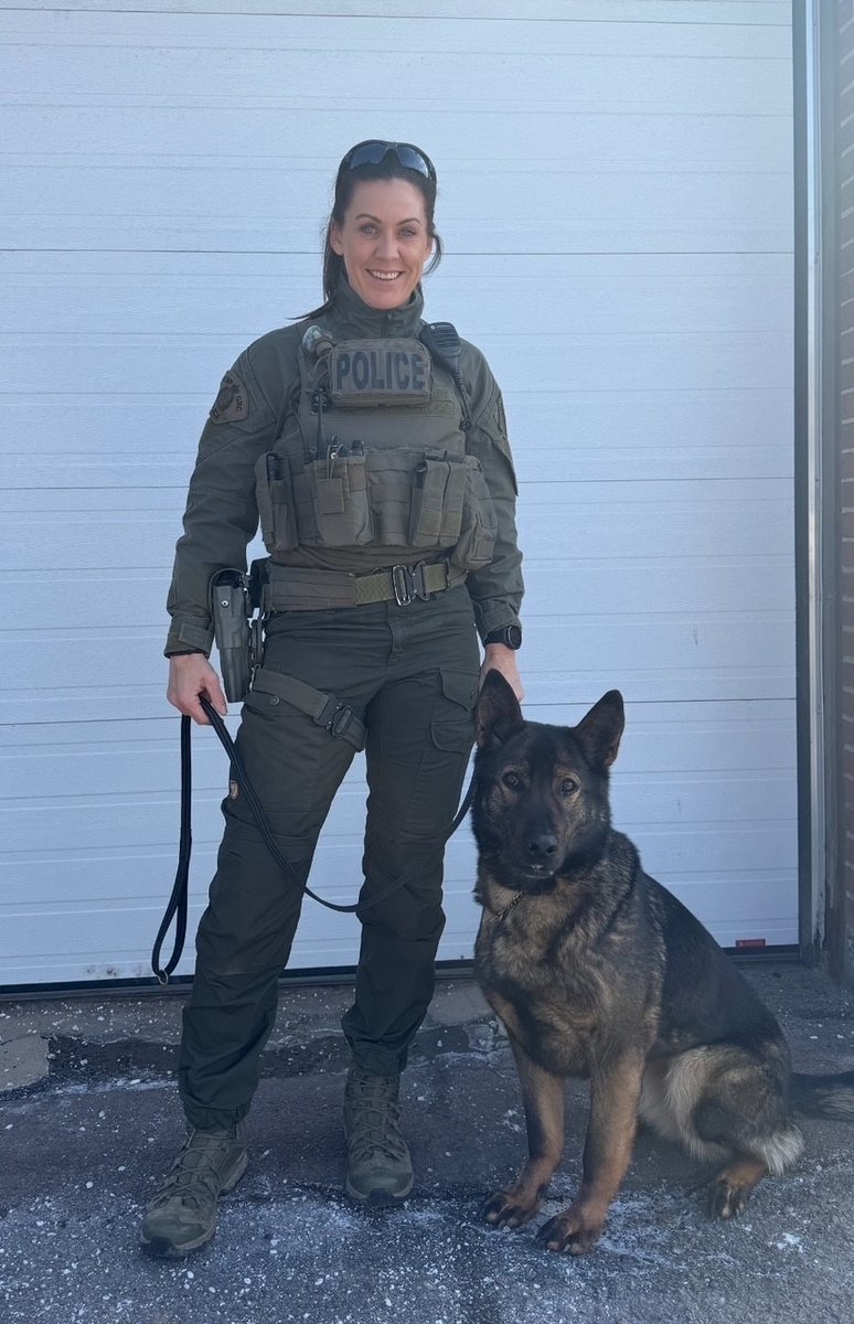 Please join us in welcoming our newest four-legged member of the Codiac Regional RCMP, Moka! Moka completed her training this week alongside her handler, Cpl. Annick Theriault, and the team are now ready for action.