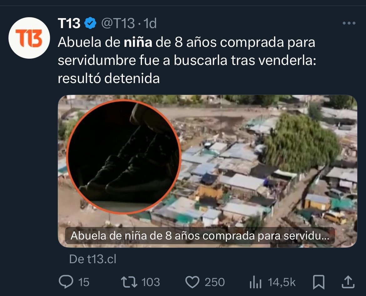 La niña fue víctima del delito de trata y explotación  (que en Chile es delito). Datos del 2023 indican que 80% de estos casos identificados en Latinoamérica son niñas y mujeres. Más info en ctdatacollaborative.org