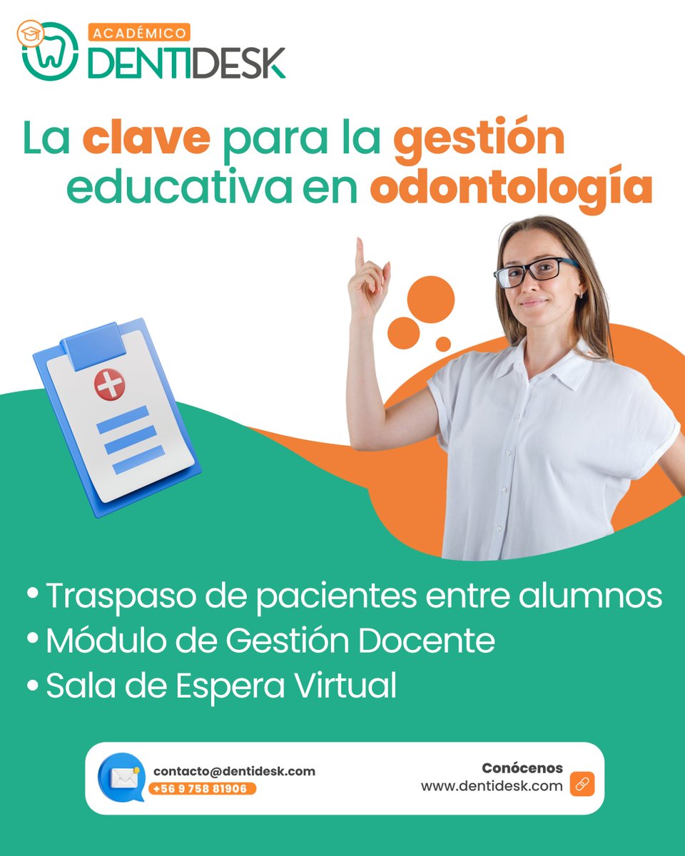 🦷 Transforma la formación en odontología

Con DENTIDESK Académico, gestiona lo clínico y académico en un solo lugar: seguimiento 📊, sala de espera 🪑 y más.

🚀 Conócenos en dentidesk.com