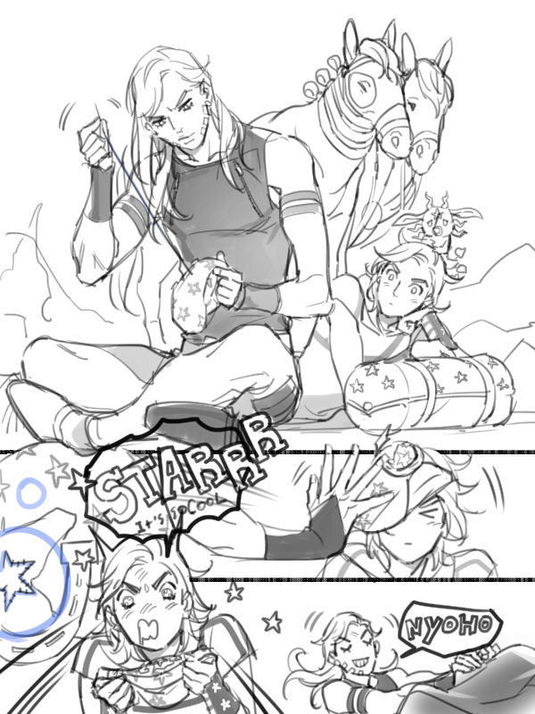 ジャイロ・ツェペリ ,ジョニィ・ジョースター 「JOJO Steel Ball Run โจโจ้ บอลเหล็กวิ่งถ้」|reammmrrr🥶のイラスト