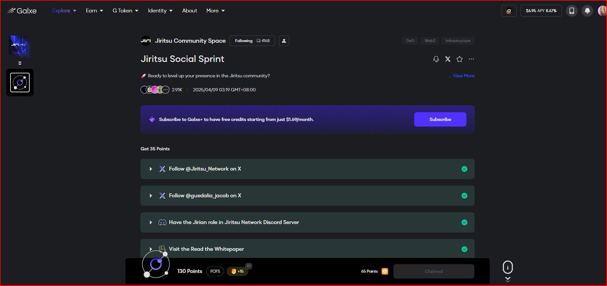 hottiebabegem ⫷🔆⫸ 🍚 ⛓ Gnoma 🧙♂️,🧙♂️ (@hottiebabegem) on Twitter photo Jiritsu Social Sprint <a href="/Jiritsu_Network/">Jiritsu Network</a>
✅ Complete the task app.galxe.com/quest/4XAnPcJB… Jiritsu Social Sprint <a href="/Jiritsu_Network/">Jiritsu Network</a>
✅ Complete the task app.galxe.com/quest/4XAnPcJB…