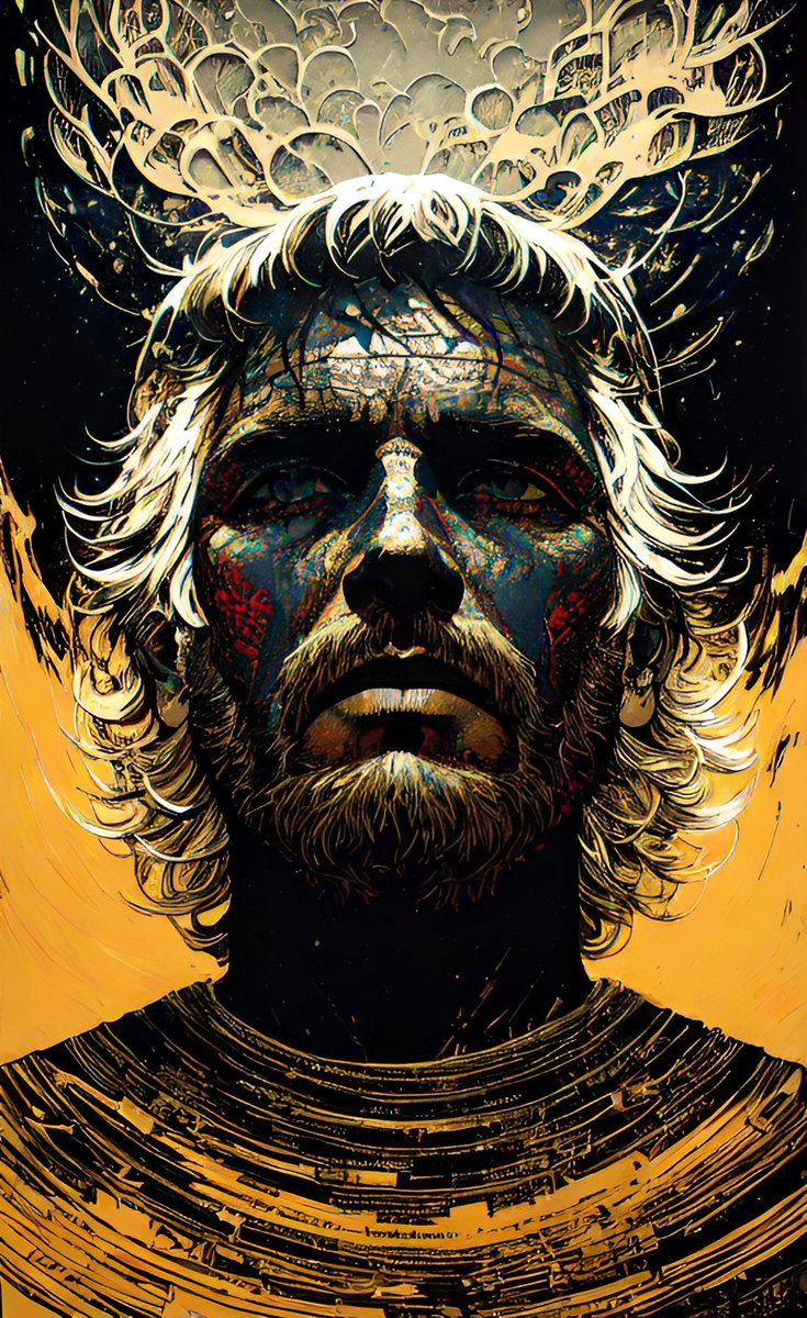 AwsomeNada's tweet photo. GMGM my lovellys have a great day enjoy this art !!! #Tezos #NFTs 

Premonition

"I saw the world dressed in gold, and its gleam was a warning, not a promise."  

&amp;.nada https://t.co/YMEczSmZZX