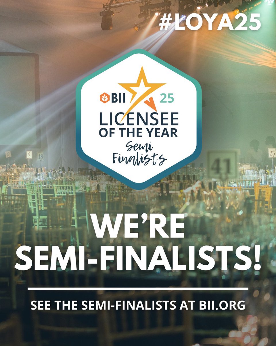 We are absolutely thrilled to share the news that Tom &amp; Lara Trubshaw our landlords have made the semi finals of the <a href="/BIIandBIIAB/">The BII</a> #LOYA25 awards!

From nearly 500 applicants to just 12 following an extensive application process and a mystery visit.

Best of luck! 🤞