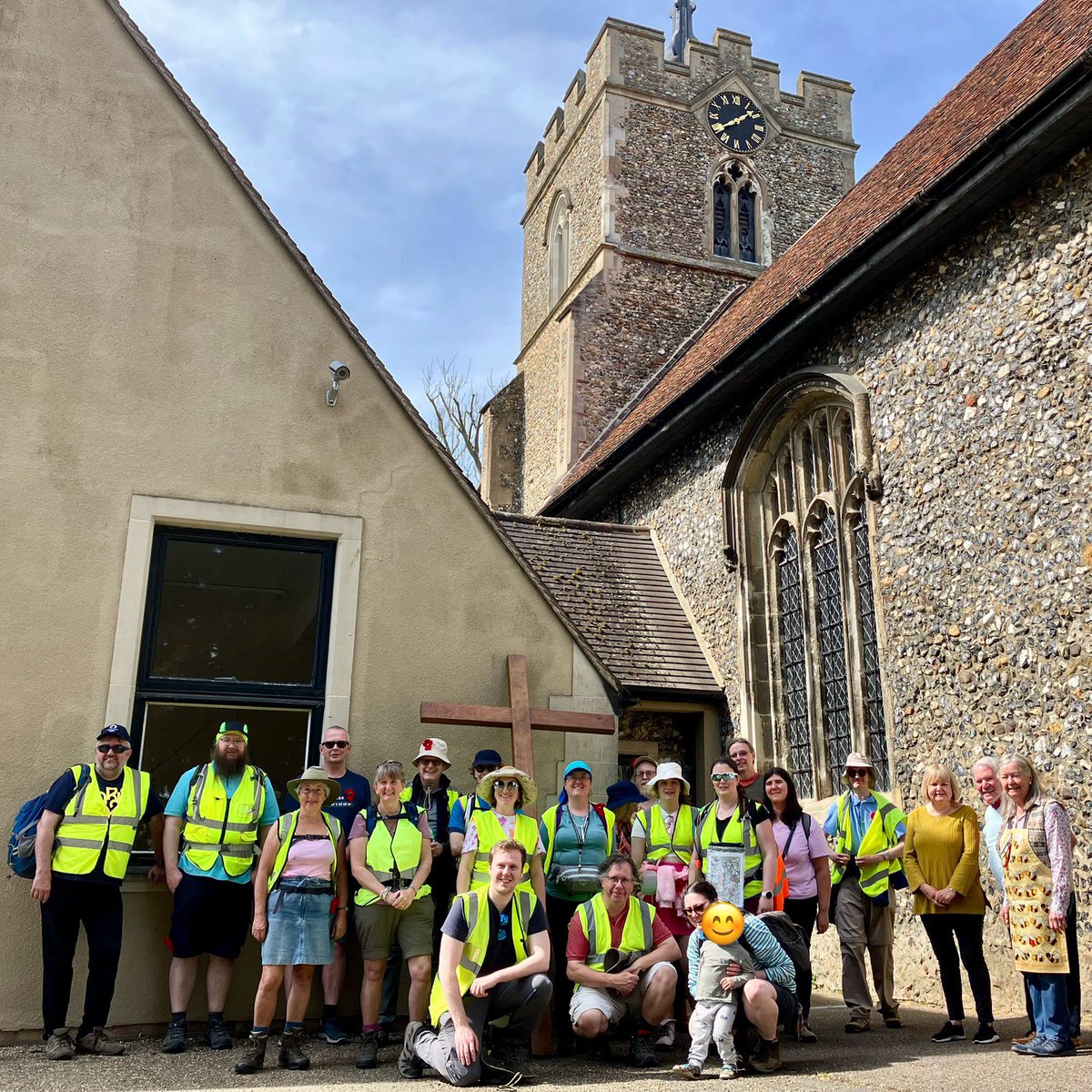 Wonderful to welcome some friendly Pilgrim Cross pilgrims to St. Peter’s again as they journey towards Walsingham for Easter. 🙏🏽