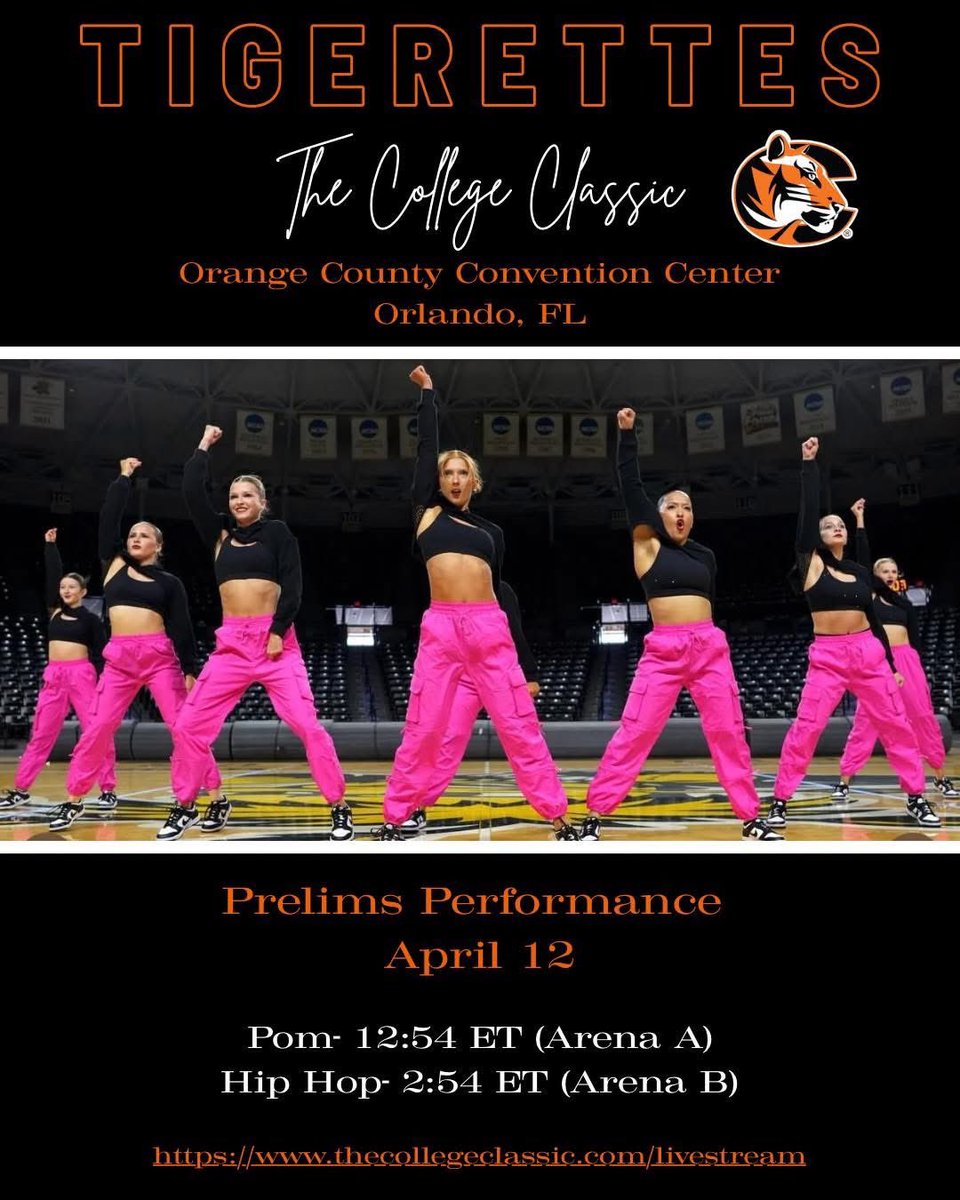 CowleySpirit's tweet image. The Tigerettes are competing today at The College Classic National Championship in Florida!! Let’s Go Tigers! @CowleyAthletics @CowleyCollege