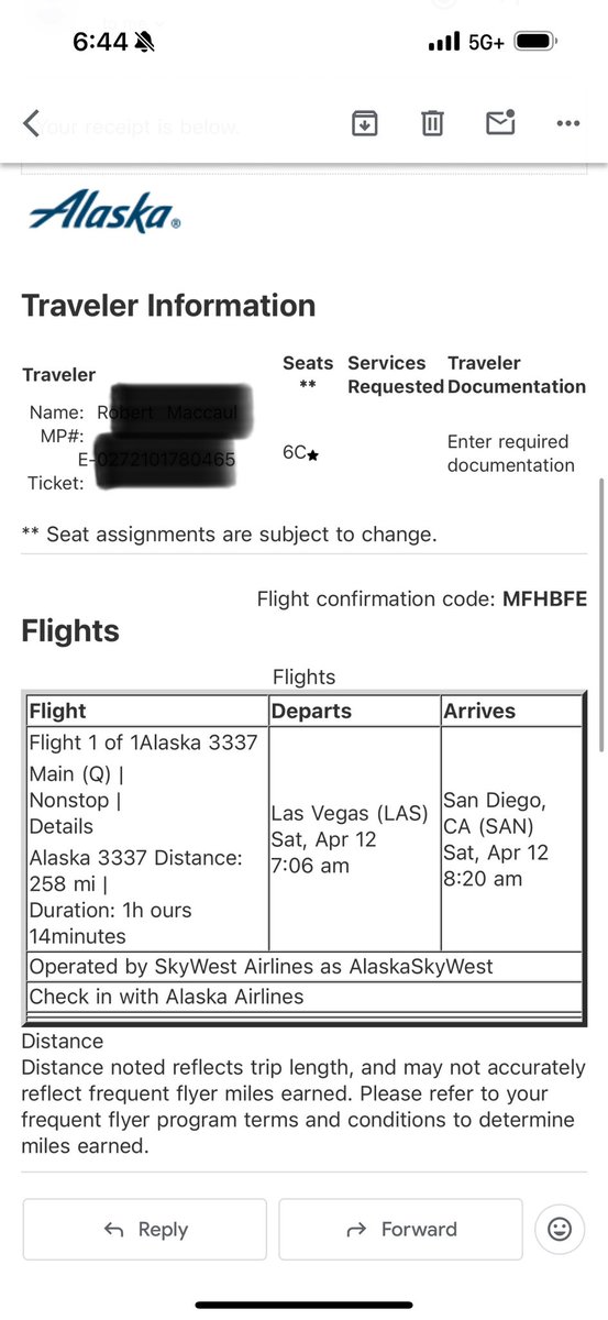 LMacCaul's tweet photo. @AlaskaAir That’s great but when you arent the one purchasing and you receive this email and it says nothing about that what should someone do. And it was 2mins passed the time there is no wiggle room? Especially with someone with no bags and just needed a seat. https://t.co/4d4nE1Dvae