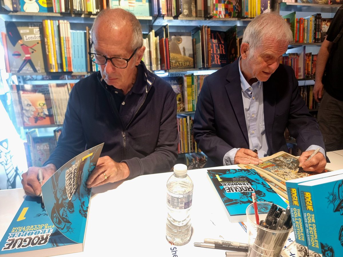 2000adSouthern's tweet image. The Rogue Trooper signing at @GoshComics with @davegibbons90 & @gerryfinleyday was excellent.
Lots of items signed, and a few sketches here and there!