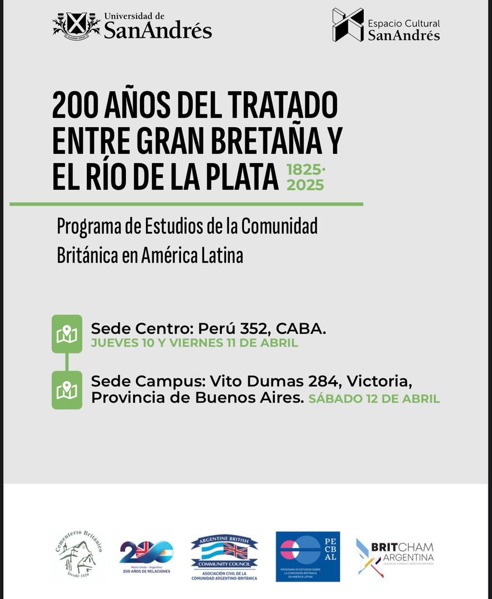 jmrosas1845's tweet photo. Habíamos advertido ya en CV que la embajada 🇬🇧 estaba queriendo coordinar historiadores argentinos para tapar la ocupación de las Islas. El título es claro: “200 años entre Gran Bretaña y el rio de la Plata” (?) nuevamente siguiendo la tesis que “Argentina no existía” (sigue) https://t.co/EGAuZiVO8o