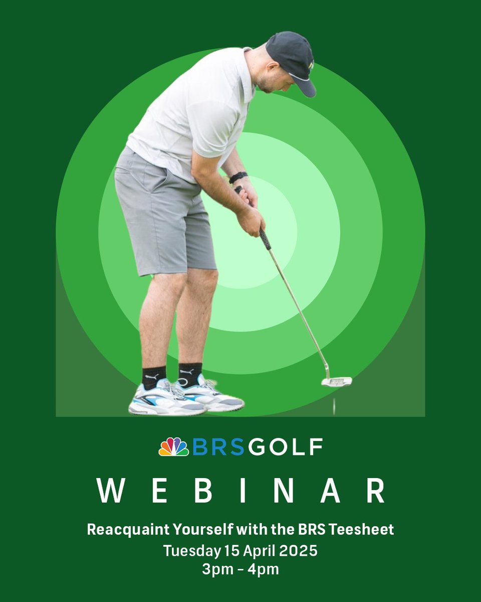 Webinar 3❗ 📅 Tues 15th April 3-4PM
🏌‍♀️ Steph and Lesley will dive into the exciting new features of the BRS Teesheet to help you get the most out of your system - including: Fundamental Teesheet Functions, Club News + more.
Register online here ➡️ bit.ly/4ifROab