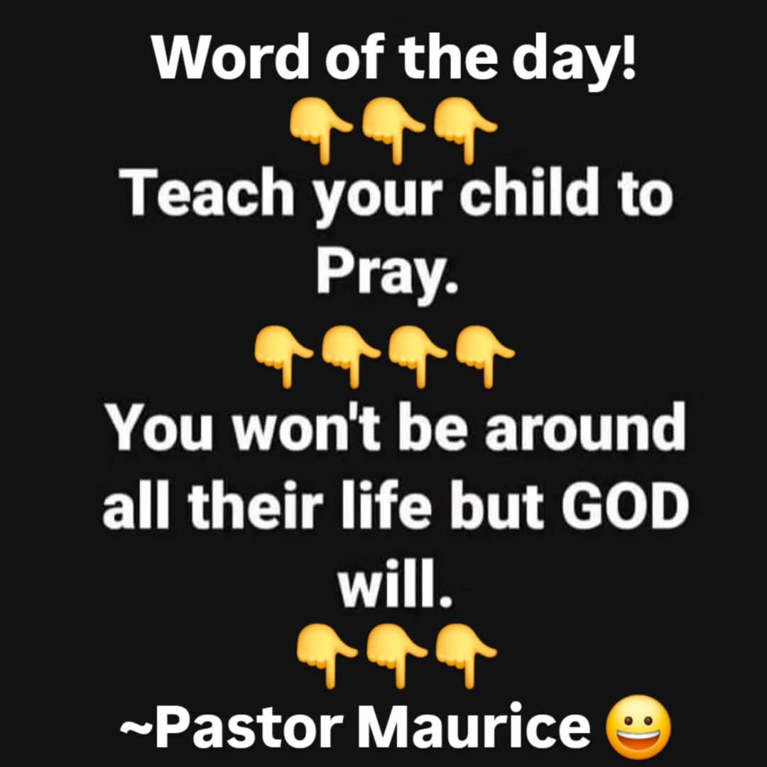 MbBingham's tweet photo. Good morning here's our Saturday inspiration with Teach your kids how to pray ๐ by them seeing ๐You praying ๐.
๐ YOU will not always be here, you have to show them how to pray ๐ by being an example of prayer. #beaexample #teachyourkids #wordoftheday #pastormobing https://t.co/ygaSF0lRJr