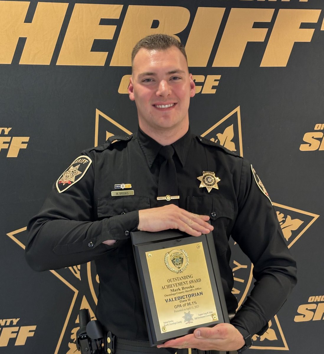 Congratulations to my son Mark, who graduated valedictorian from the Central NY Law Enforcement Academy. He’s now a Deputy with the <a href="/OnondagaSheriff/">Onondaga Co. Sheriff</a>.