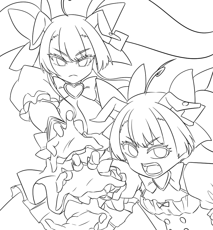 思ったより線画サクサク進んだ🐷🐷✍ 