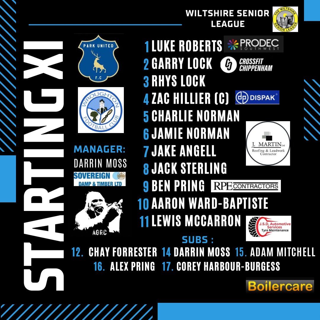 Park United F(C) (@parkunitedfc22) on Twitter photo Here’s how we line up for today’s game away to <a href="/Wroughton_FC/">Wroughton FC</a> in the <a href="/WiltsLeague/">Wiltshire Senior League</a>.
There’s returns to the starting 11 for <a href="/bennypring11/">Ben Pring</a> and <a href="/_aaronwb/">aaron ward-baptiste</a> after missing last time out
#Parklife 🩵 Here’s how we line up for today’s game away to <a href="/Wroughton_FC/">Wroughton FC</a> in the <a href="/WiltsLeague/">Wiltshire Senior League</a>.
There’s returns to the starting 11 for <a href="/bennypring11/">Ben Pring</a> and <a href="/_aaronwb/">aaron ward-baptiste</a> after missing last time out
#Parklife 🩵
