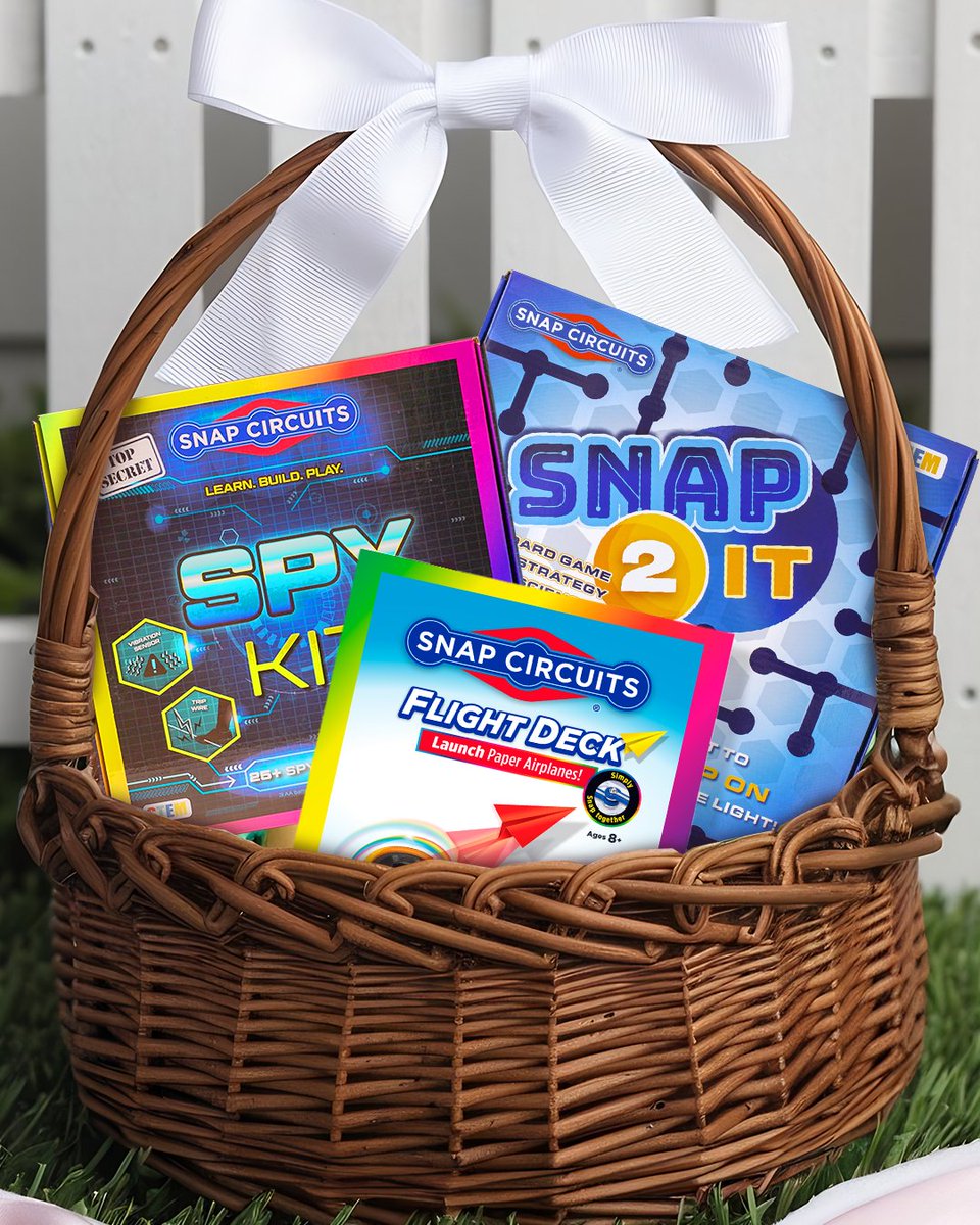 SnapCircuits's tweet photo. Give the gift of STEM this Easter!🐣💡😍

#SnapCircuits #STEM #STEMToys #Easter #Gifts #SnapCircuitsSnap2It #SnapCircuitsSpyKit #SnapCircuitsFlightDeck #HandsOnLearning #Circuits #CircuitFun https://t.co/YprLxSQF1e