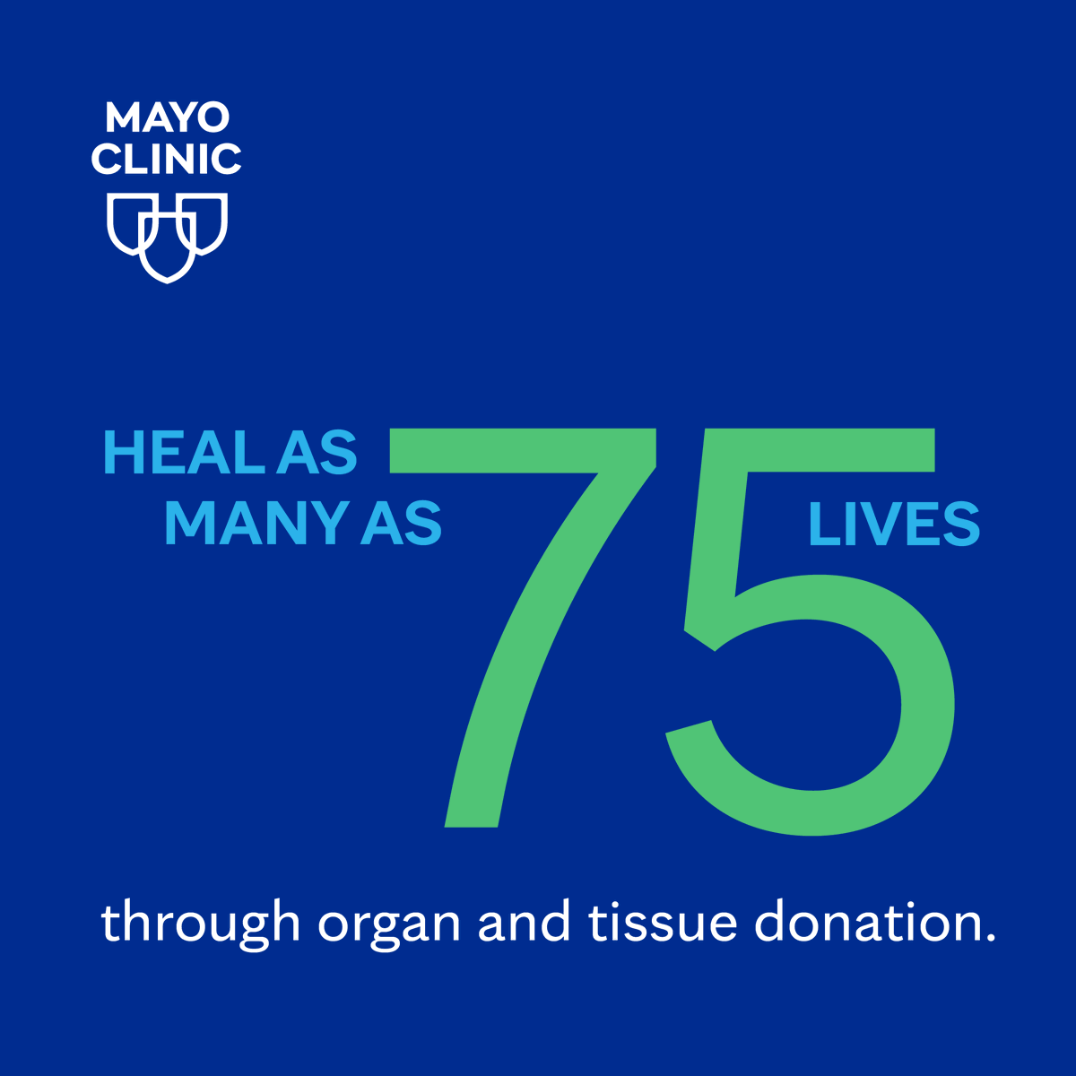 Mayo Clinic Transplantation Surgery (@mctransplntsurg) on Twitter photo RT <a href="/MayoTransplant/">Mayo Clinic Transplant</a>: Did you know one donor can help save or heal up to 75 lives? Become an #organdonor today. #DonateLife
Register now: mayocl.in/4ifcaQL RT <a href="/MayoTransplant/">Mayo Clinic Transplant</a>: Did you know one donor can help save or heal up to 75 lives? Become an #organdonor today. #DonateLife
Register now: mayocl.in/4ifcaQL