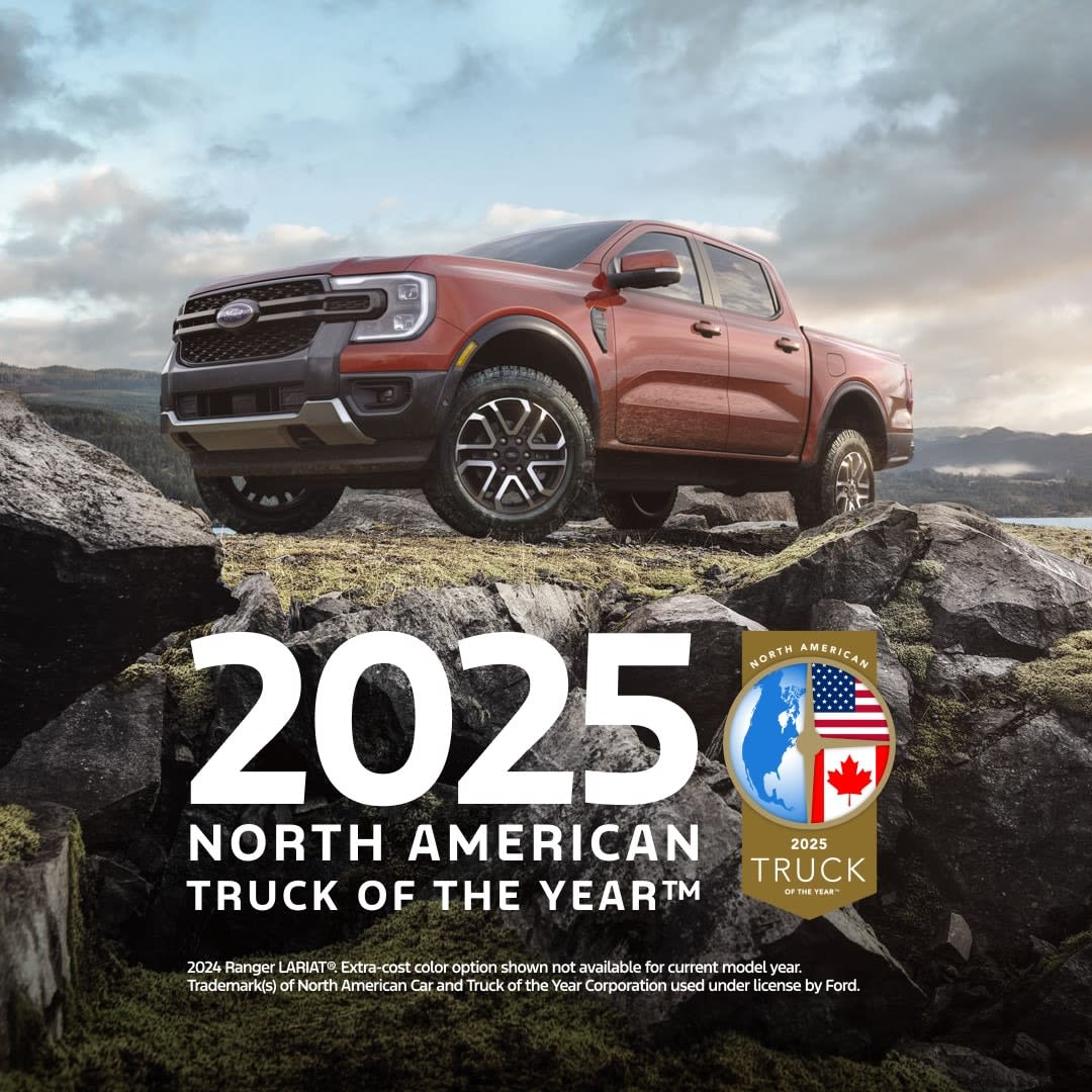 McDavidFord's tweet photo. The Ford Ranger is named the 2025 North American Truck of the Year. #Ford trucks is recognized for the fifth year in a row by the 2025 North American Car, Truck and Utility Vehicle of the Year awards committee. Shop new Ranger models at https://t.co/LukCSP0JKl 🚙🔥 https://t.co/31yc7kNQIG