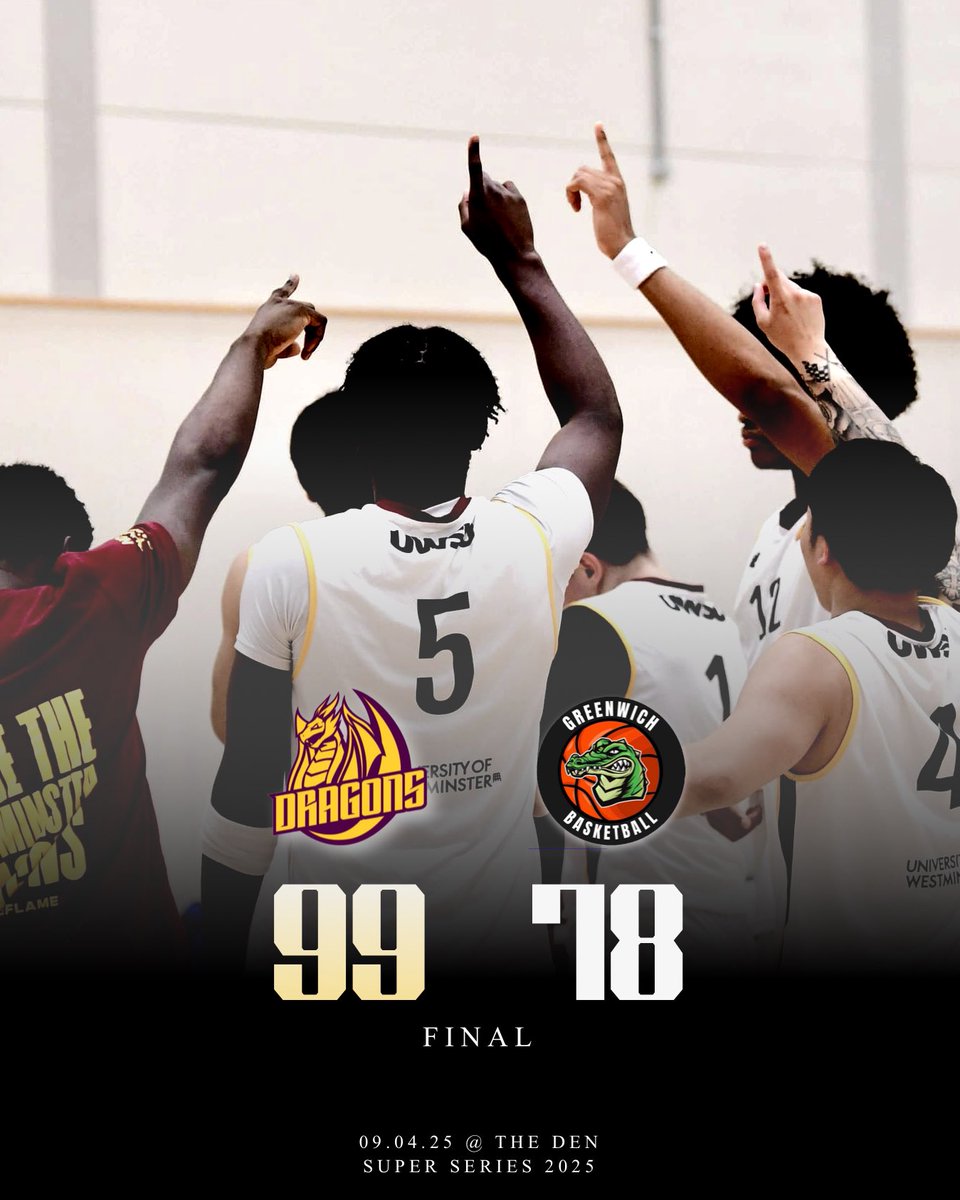 𝕱𝖎𝖓𝖆𝖑 🐲🔥

Thanks to University of Greenwich for being a great sport and coming down for our annual Super Series 🤝🏀

#WeAreWestminster | #SuperSeries2025