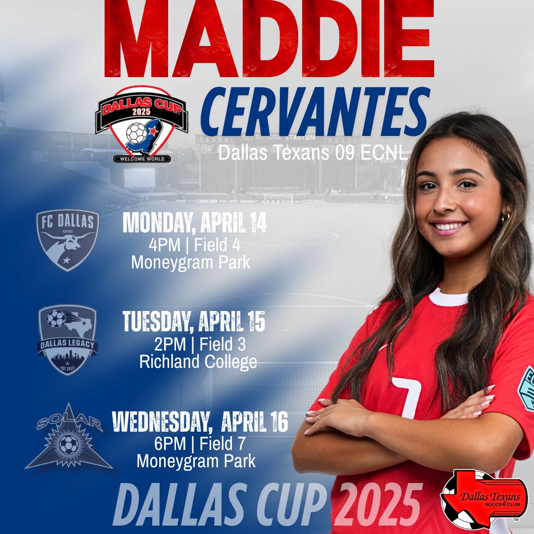 Madeline (Maddie) Cervantes (@madscervantes7) on Twitter photo First tournament back. Been putting in the work and ready to get back on the field! Come check our team out at the Dallas Cup!
<a href="/TopDrawerSoccer/">TopDrawerSoccer</a> <a href="/PrepSoccer/">Prep Soccer ⚽️</a> <a href="/TheSoccerWire/">SoccerWire</a> <a href="/ussoccer/">U.S. Soccer</a> <a href="/ImCollegeSoccer/">College Soccer Truth ™</a> @imyouthsoccer <a href="/G2CollegeSoccer/">Go 2 College Soccer</a> <a href="/CollegeSoccerID/">College Soccer ID</a> <a href="/onlyGplatform/">The OG Platform</a> <a href="/DfwSho/">DFW Sho'Case</a> First tournament back. Been putting in the work and ready to get back on the field! Come check our team out at the Dallas Cup!
<a href="/TopDrawerSoccer/">TopDrawerSoccer</a> <a href="/PrepSoccer/">Prep Soccer ⚽️</a> <a href="/TheSoccerWire/">SoccerWire</a> <a href="/ussoccer/">U.S. Soccer</a> <a href="/ImCollegeSoccer/">College Soccer Truth ™</a> @imyouthsoccer <a href="/G2CollegeSoccer/">Go 2 College Soccer</a> <a href="/CollegeSoccerID/">College Soccer ID</a> <a href="/onlyGplatform/">The OG Platform</a> <a href="/DfwSho/">DFW Sho'Case</a>