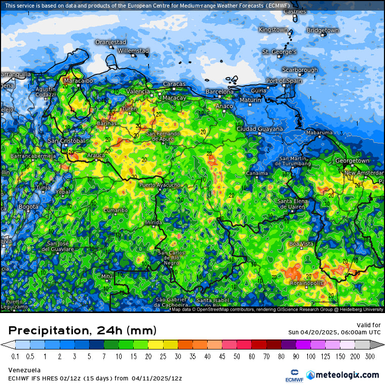 Sabado  de Gloria. La Vaguada cubre el 90 % del territorio Nacional. ¡ Lluvias amigos para el sábado de Gloria! . Un poco menos para el este - noreste del Oriente del pais, norte de Falcon, norte de Anzoategui, Noreste de Miranda.