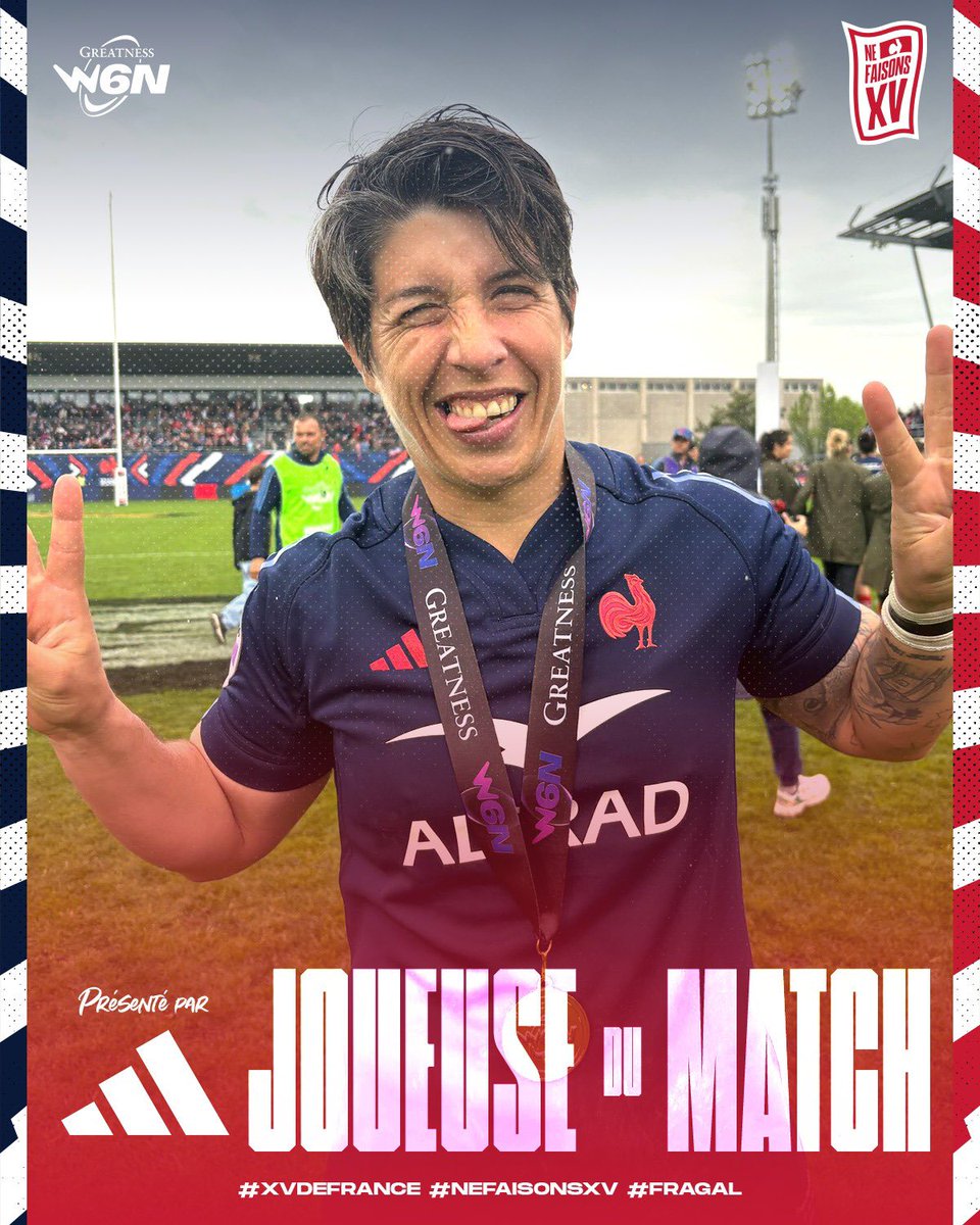 FranceRugby's tweet image. 😍 Manon Bigot est élue 𝒎𝒆𝒊𝒍𝒍𝒆𝒖𝒓𝒆 𝒋𝒐𝒖𝒆𝒖𝒔𝒆 𝒅𝒆 𝒄𝒆 𝒎𝒂𝒕𝒄𝒉 ! 🏉

Félicitations à elle ! 👏
#FRAGAL #XVdeFrance #NeFaisonsXV