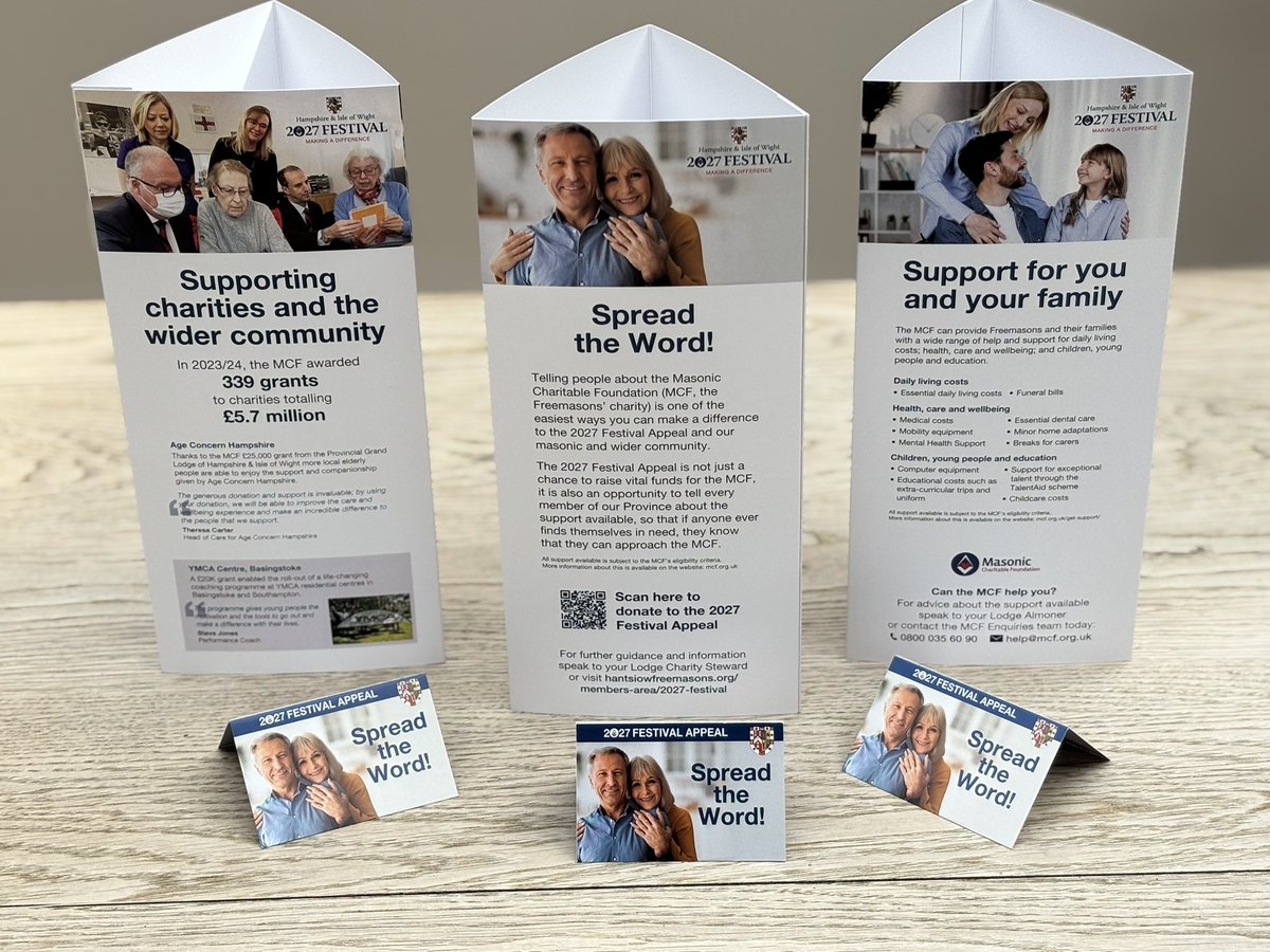 Roger Maber (@rogermaber) on Twitter photo Designs for new <a href="/HantsMason/">Hants & IoW Masons</a> #2027Festival โtable talkers and contact cards Spread the Wordโฆ
<a href="/Masonic_Charity/">Masonic Charitable Foundation</a>
#Freemasons Designs for new <a href="/HantsMason/">Hants & IoW Masons</a> #2027Festival โtable talkers and contact cards Spread the Wordโฆ
<a href="/Masonic_Charity/">Masonic Charitable Foundation</a>
#Freemasons