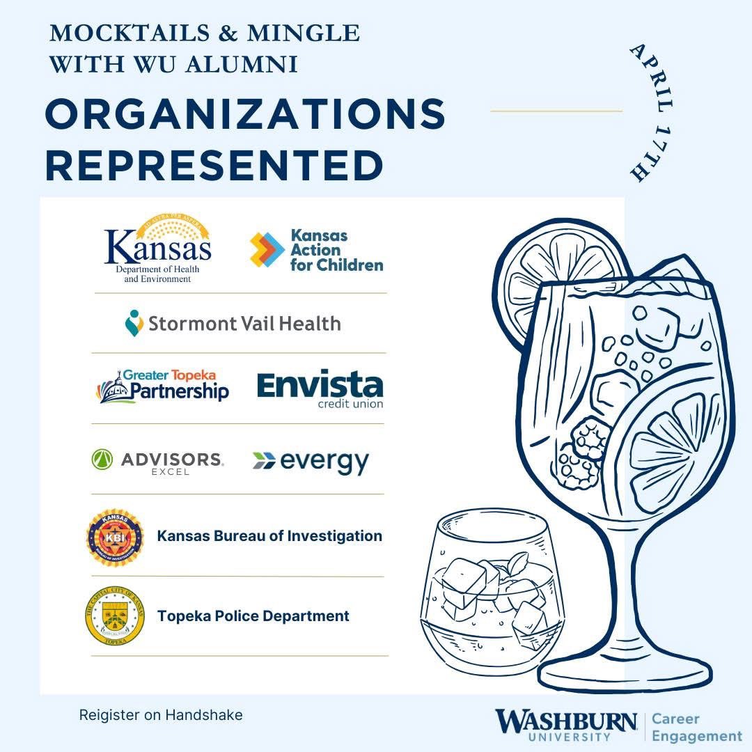 Join us for Mocktails &amp; Mingle during Internship Awareness Month! Have the chance to connect with Washburn alumni and learn about internship opportunities with local organizations.

washburn.joinhandshake.com/stu/events/173…