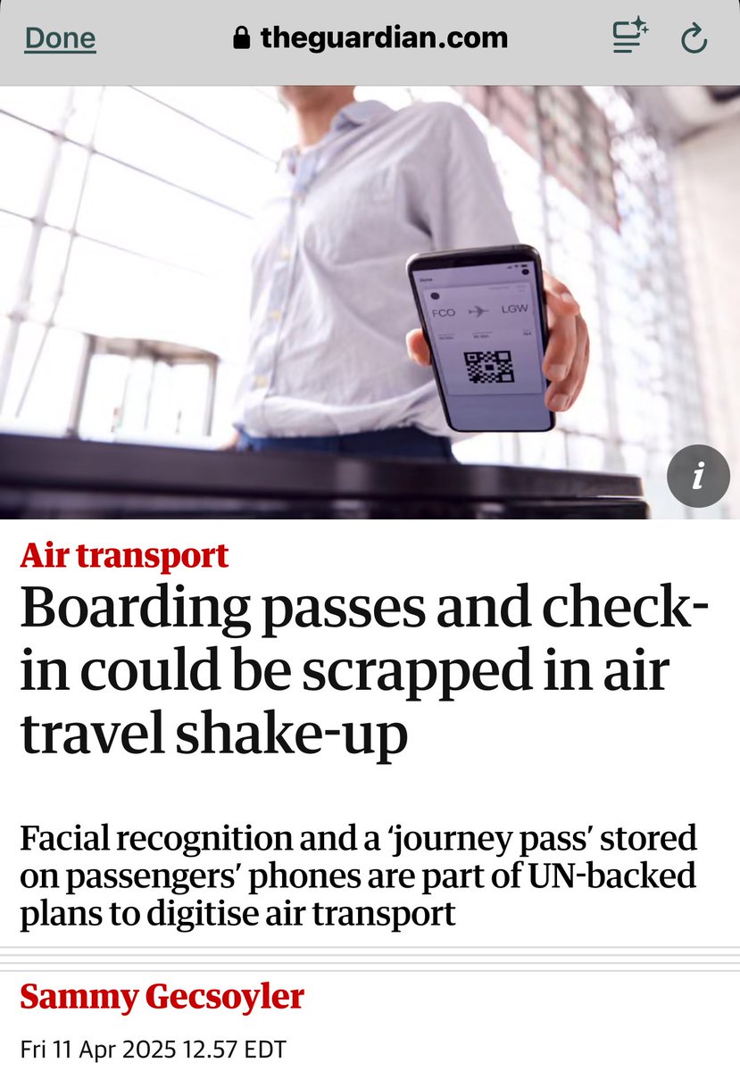 BrianRoemmele's tweet photo. Your FACE is your new airline boarding pass.

Cameras will see you coming and going, all around town in the EU’s new freedom “Journey Pass”. https://t.co/0UhySRDOEa