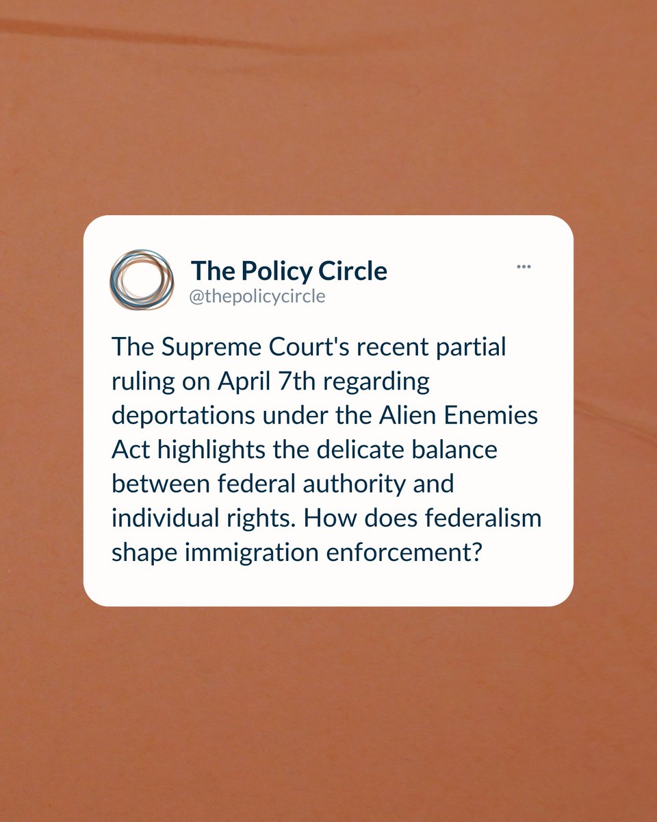 SCOTUS’s recent ruling highlights the tension between federal authority and individual rights in immigration enforcement. Dive into The Policy Circle’s Immigration Brief to better understand the balance of power at play and spark meaningful dialogue: thepolicycircle.org/briefs/immigra…