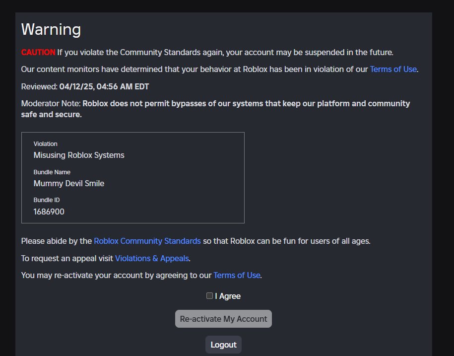 Hey all, thank you all for your help. Roblox has again deleted my bundle after restoring it. I'm again asking for your help to get this restored. Thank you all.

#Roblox