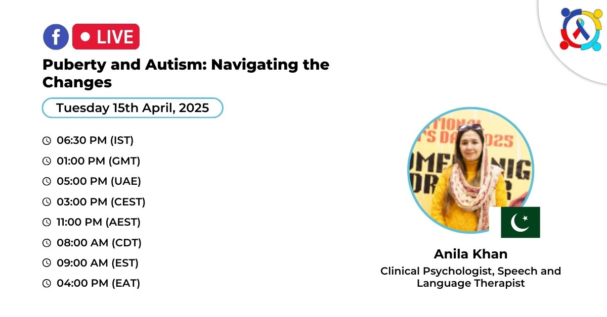 dranilakhan's tweet photo. Looking forward to seeing you all on Facebook live at @AutismConnect_ 
📜 Topic: Puberty and Autism Navigating the Changes on 15th April, Tuesday
🕧 6:30 PM (IST)
🕑 01:00 PM (GMT)
🕔 05:00 PM (UAE)
🕒 03:00 PM (CEST)
🕚 11:00 PM (AEST)
🕗 08:00 AM (CDT)
🕘 09:00 AM (EST) https://t.co/aP9K1wuG2q