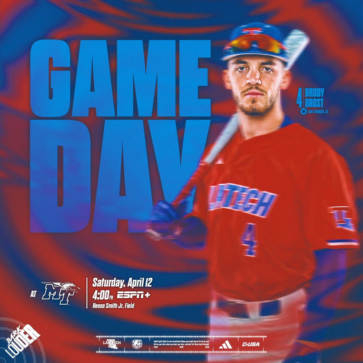 LATechBSB's tweet photo. Round ✌️ with the Blue Raiders coming up

📍 Murfreesboro, Tenn.
🏟️ Reese Smith Jr. Field
🆚 Middle Tennessee Blue Raiders
⏰ 4 p.m. CT
📺 ESPN+
📻 97.7 FM / LA Tech Athletics app
📊 https://t.co/UxXDL5pla2 https://t.co/NseyxVmo1h