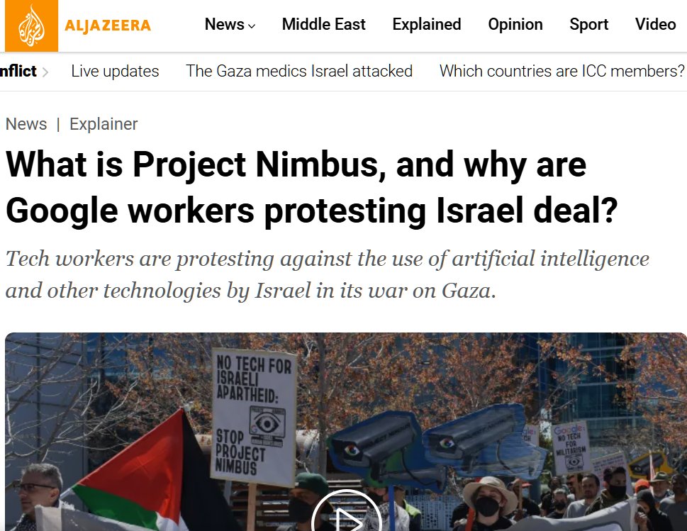 Dr__Lahlou's tweet image. Google impliqué dans le génocide via le projet Nimbus, renforce son partenariat avec le pays génocidaire suite aux protestations et licencie plus de 50 employés.
Qu&apos;as-tu fait concrètement à ton échelle, pour changer cela ?
#Google
#Nimbus
#Genocide
#Israel
#Apartheid