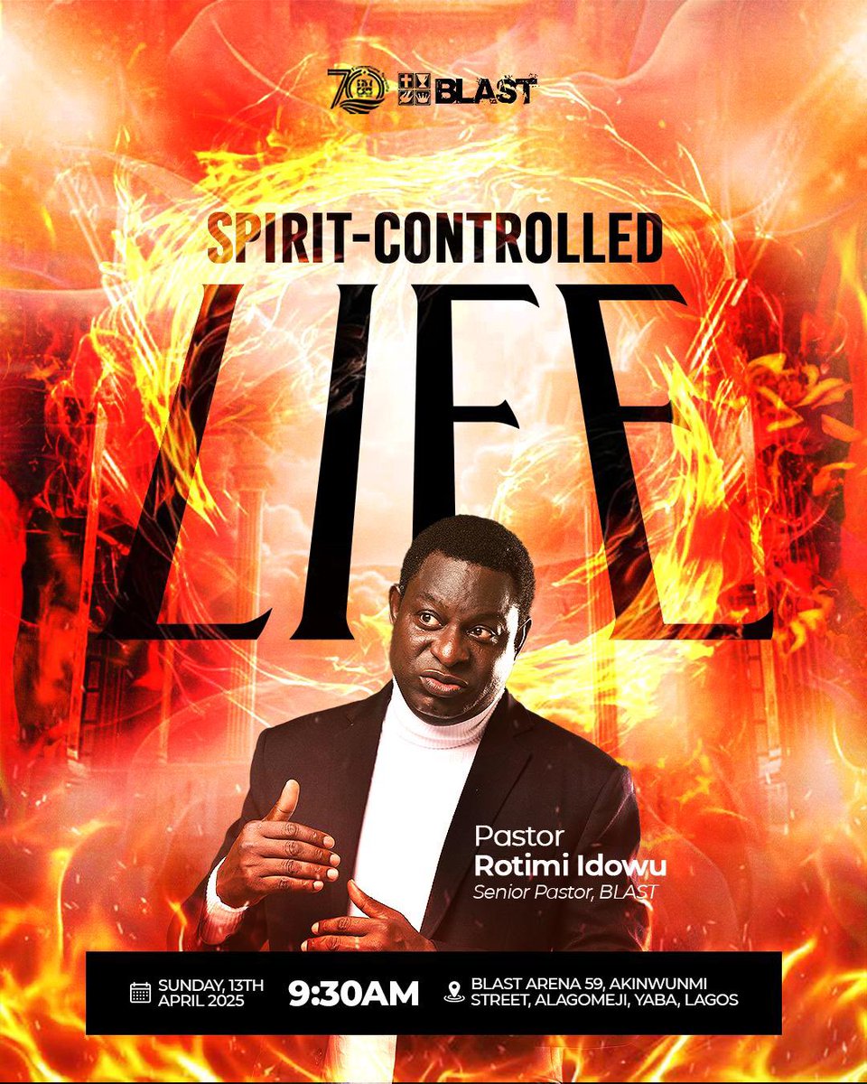 As Christians, we do not operate in the natural but on another realm in the spirit and we must be conscious of that! 

Join us tomorrow as we look at *LIFE IN THE SPIRIT* (1st service) and *SPIRIT-CONTROLLED LIFE* (2nd service) 

First service - 8am
Second service - 9:30am