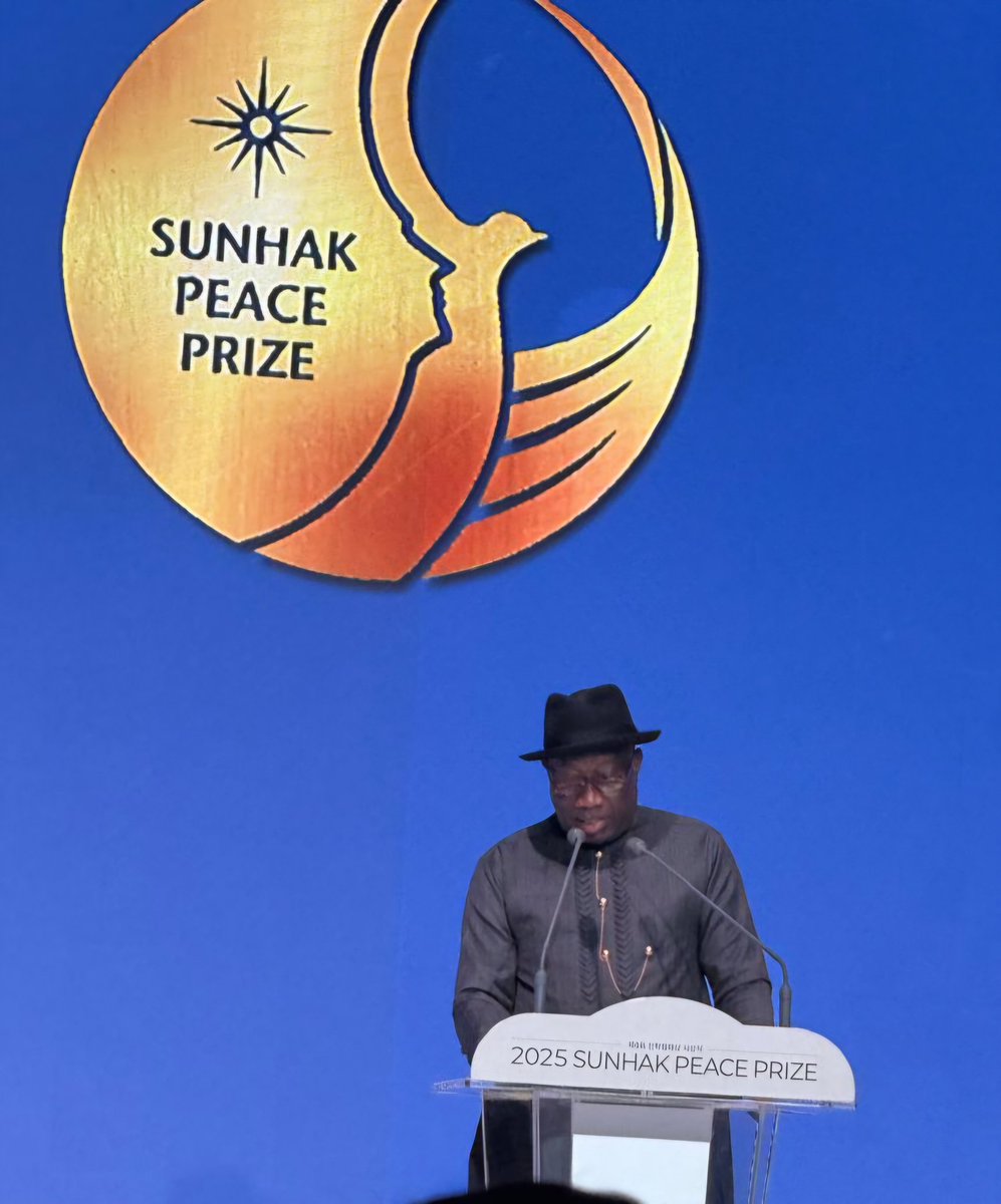 PeterObi's tweet photo. I want to warmly congratulate President Goodluck Jonathan @GEJonathan on being honoured with the 2025 Founder’s Sunhak Peace Prize in Seoul, South Korea. This prestigious recognition is a powerful affirmation of your tireless commitment to peace and democracy, not just in Nigeria, but across the African continent.

Your legacy as a peacemaker continues to inspire hope in a generation yearning for stability, justice, and transformation. 

I celebrate your courage, your humility, and your determination to pursue peace in the face of adversity. May this global honour fuel even greater efforts toward the peaceful advancement of Africa and remind the world that Nigeria is home to leaders of integrity and impact.

Congratulations once again, sir. -PO
