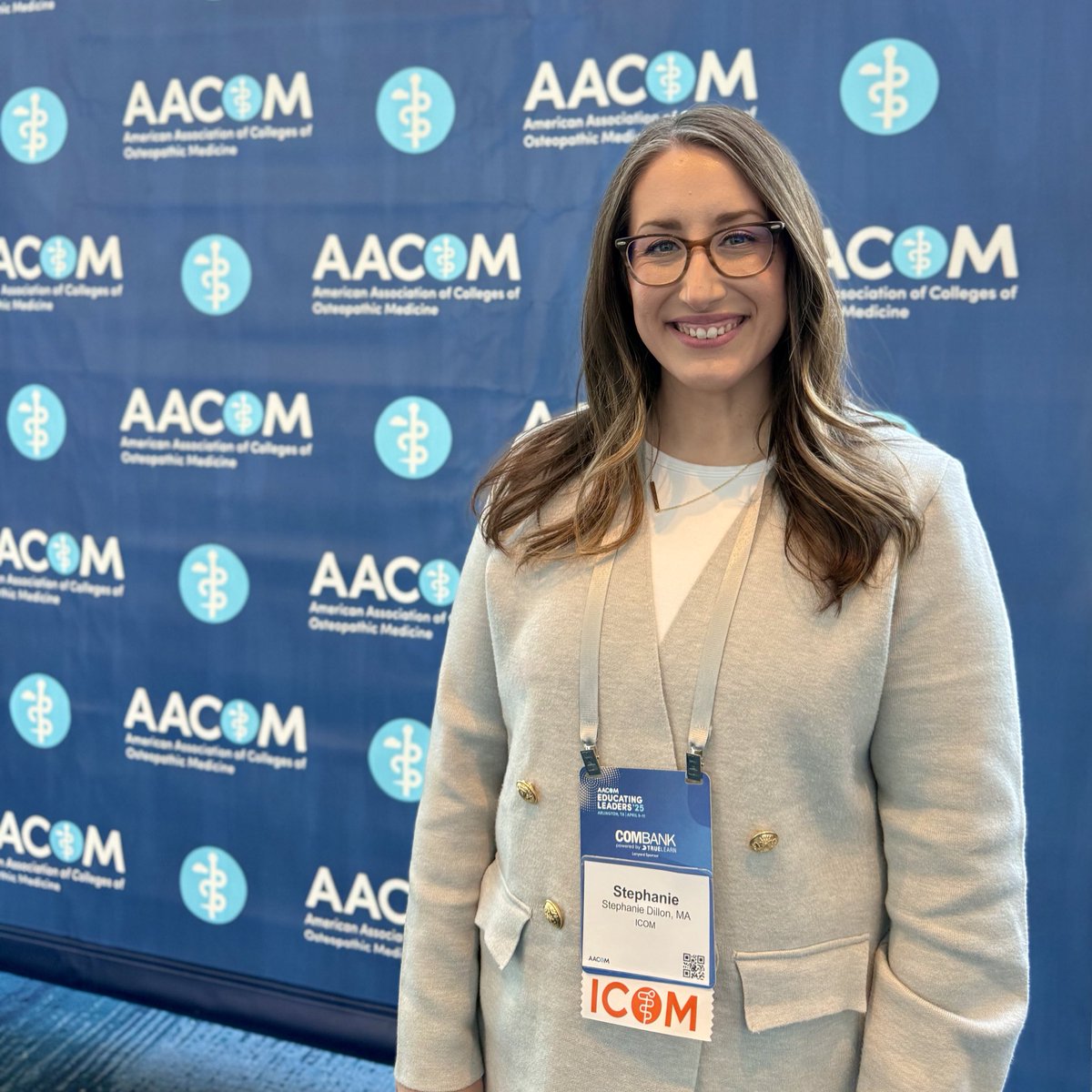 SDillonICOM's tweet photo. Excited to share that I was elected to serve as Chair of the Marketing &amp; Communities Advisory Council (MAC) at @AACOMmunities during #EducatingLeaders25! Looking forward to working with my MarCom colleagues from across the osteopathic medical education profession. https://t.co/Y4mb57hrj7