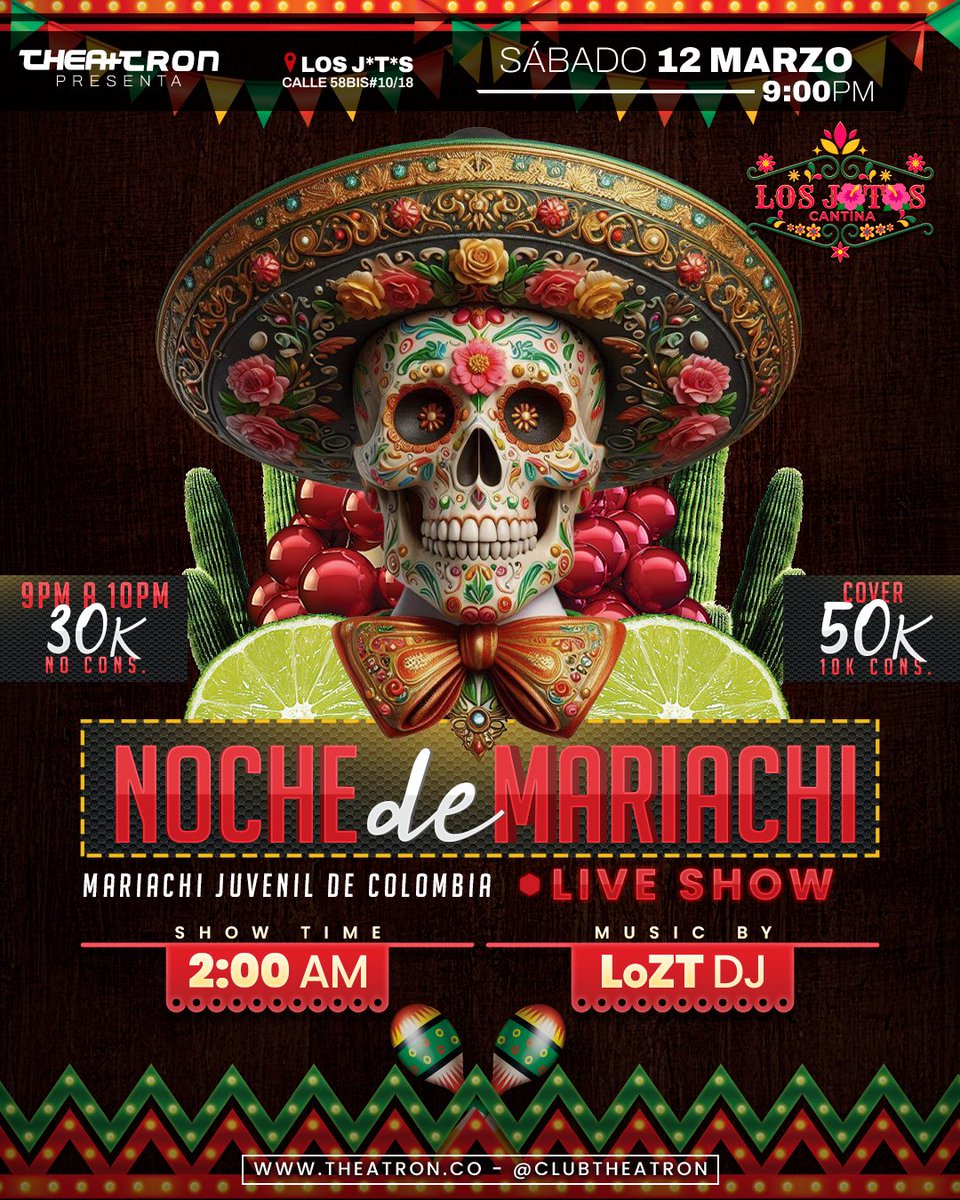 theatronbogota's tweet image. HOY Theatron Showcase 🎧 Croosover Night 

JCB Juan Carlos Barrera

17 SALAS + 28 DJs + #SHOWS + #GOGOS + #DANCERS 

🎫Cover: De 9:00pm a 10:00pm $30k. Después de las 10:00pm, $50k. 

#Theatron siempre te da más!! 

#Bogota  #DJs #Rumba #Party #Sábado #TheWorlds100BestClubs