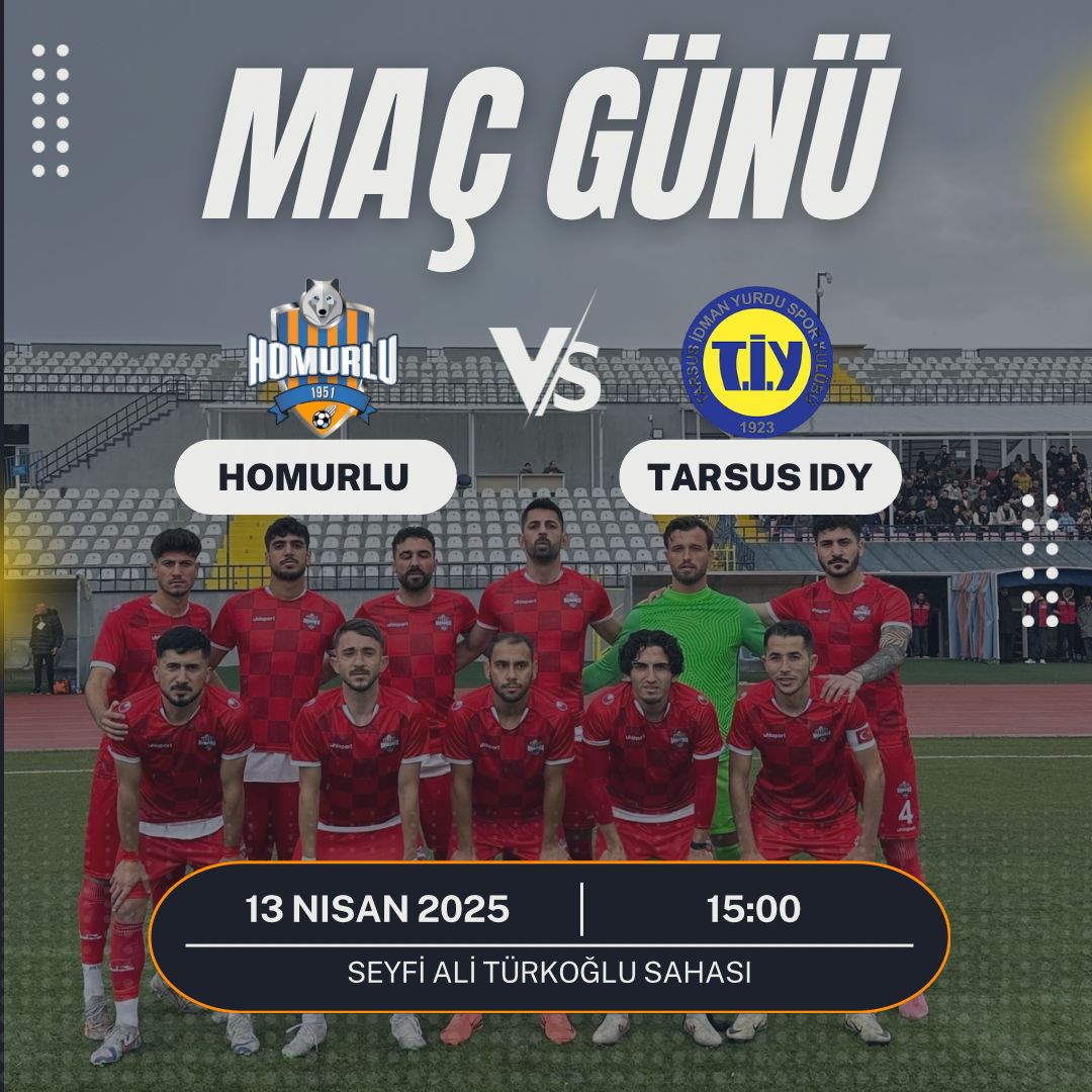 Maç Günü 😉 

🏆 Bölgesel Amatör Lig 6.Grup 22. Hafta
🆚 Tarsus İdmanyurdu 
🗓 13.04.2025 Pazar
🕤 15:00
📍 Seyfi Ali Türkoğlu Stadyumu 

#HEPDESTEKTAMDESTEK💪
#BALKANKURTLARI🐺