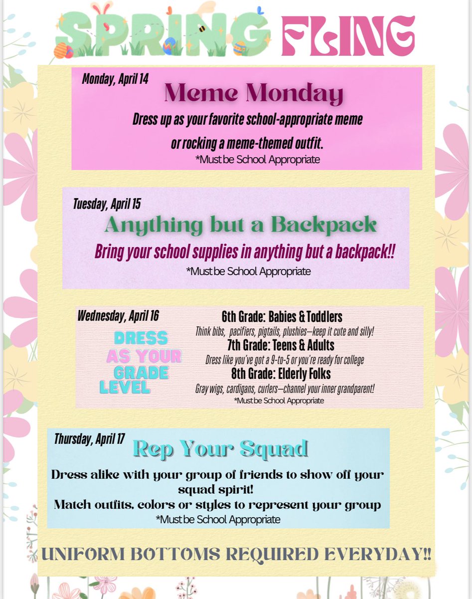 Ryan Atwood (@atwoodprincipal) on Twitter photo Spring Fling Spirit Week this week at <a href="/SunriseFalcons/">Sunrise Middle School</a> . Letβs make it a fun week, while we keep working towards our academic goals! #WorkHardPlayHard #JobsNotFinished <a href="/JAY_R_SOHN/">Jay Sohn</a> <a href="/APThaddiusGreen/">DrThaddiusGreen</a> <a href="/JAY_R_SOHN/">Jay Sohn</a> <a href="/BCPSCentral/">BCPS Central Regional Office</a> <a href="/HalehDarbar/">Haleh Darbar</a> Spring Fling Spirit Week this week at <a href="/SunriseFalcons/">Sunrise Middle School</a> . Letβs make it a fun week, while we keep working towards our academic goals! #WorkHardPlayHard #JobsNotFinished <a href="/JAY_R_SOHN/">Jay Sohn</a> <a href="/APThaddiusGreen/">DrThaddiusGreen</a> <a href="/JAY_R_SOHN/">Jay Sohn</a> <a href="/BCPSCentral/">BCPS Central Regional Office</a> <a href="/HalehDarbar/">Haleh Darbar</a>