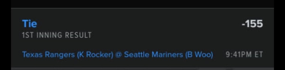 Dfs4Everyone's tweet photo. First Inning Tie Trio — 0.5 Units Each
•0.10 Unit Parlay at +358
— Nationals vs Marlins
— Royals vs Guardians
— Rangers vs Mariners
Liking these matchups to stay quiet early. Took each F1 Tie straight for a half unit and added a light 0.10 unit sprinkle on the parlay. Low risk, high vibes.