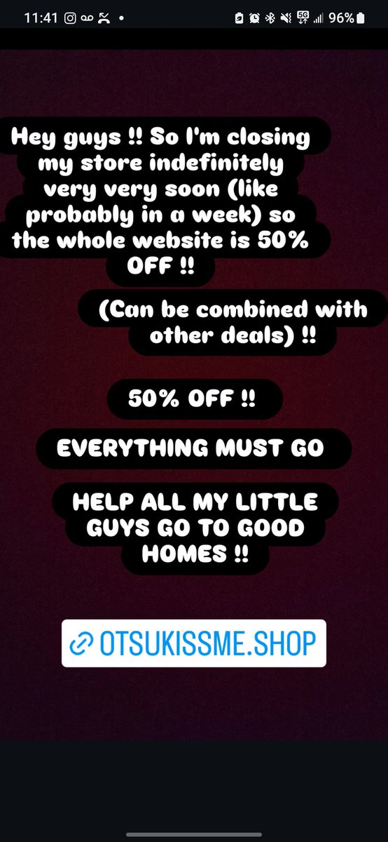 Otsukissme's tweet photo. I will still be making art and posting it on my socials !! Also my C0mms WILL remain open!! But yea
#sale #shopclosing #smallbusiness https://t.co/HSTjM9Tr3d