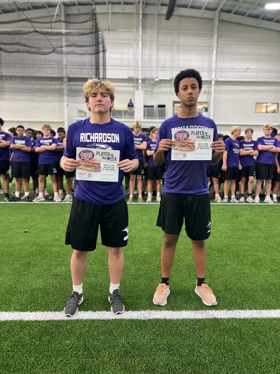 Our #JerseyMikes players of the week:
‘26 RB Zachary Breazeale
‘28 DB Muhamad Hussein

These players not only show great effort on the field, but exemplify our core values of discipline, commitment, and academic success every day! #DCA #HEAT