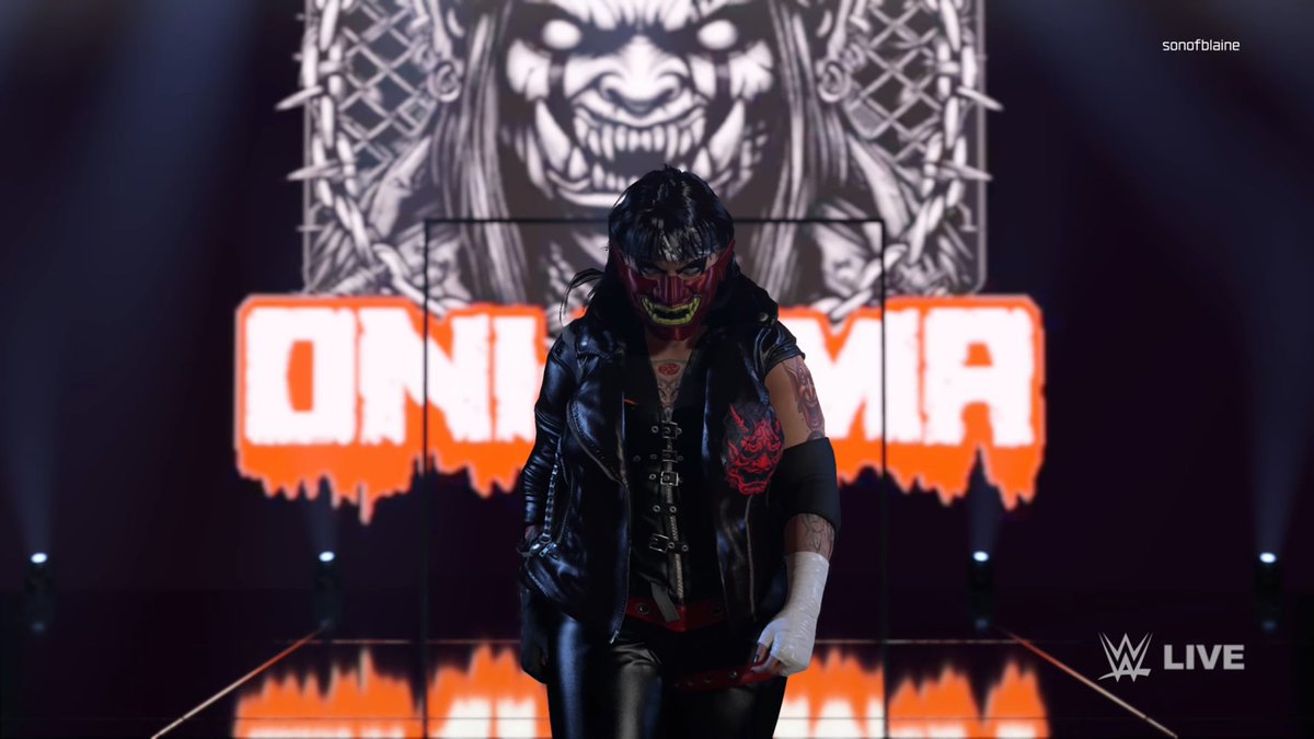 FATALESwrestle's tweet photo. Back for the first time since 2K23, with new gear, Oni-Sama, the Backalley Demon. 
Orc Life Born
Orc Life Bred
And when the time comes
Orc Life Dead

Went back to her Super Heavy Monster origins, with new gear inspired by Taker and Kane. https://t.co/8omB1lbGir