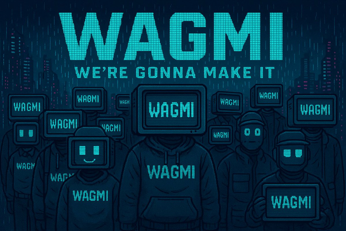 wagmisystem's tweet photo. Hey everyone's imagine if WAGMI became the universal reply to every post filled with doubt, depression, or give-up energy on (X).   

It would start to feel like a movement, a rallying cry for people who are struggling but not quitting.

WAGMI — we’re gonna make it. 🧠📜💻 https://t.co/6OOoVvPMYO