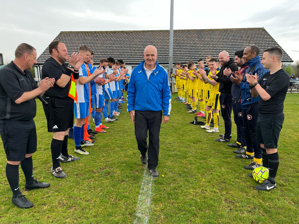 After 34 magnificent seasons with his beloved Camels, Reg has decided to retire at the end of the season. Today's match was his last home game &amp; both teams and officials gave him a guard of honour before it commenced. There are not enough words to thank him for what he has done.