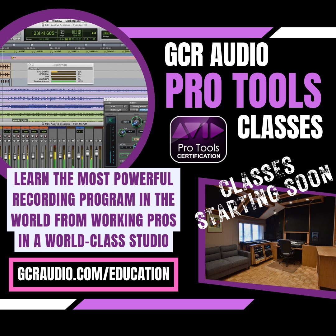 GCRaudio's tweet photo. Have you heard? We have Pro Tools classes and Recording classes starting next week right here at GCR Audio! Interested in taking part? Register now at https://t.co/nFnHTM919y https://t.co/NeS60BanFL