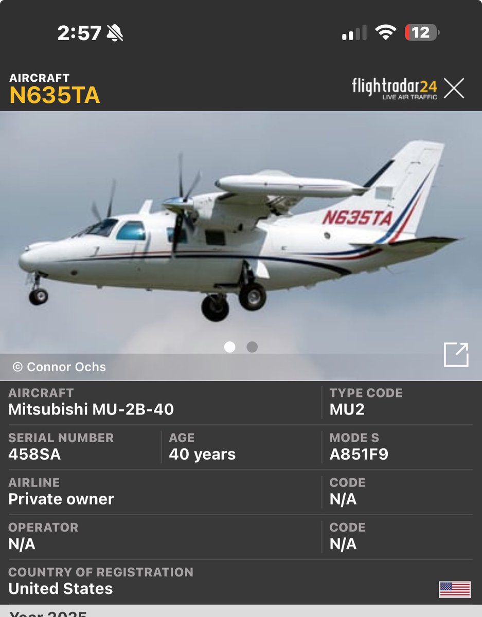 tparon's tweet photo. 🚨🇺🇸#BREAKING | NEWS ⚠️
Another plane crash in 
Copake, New York no word on injuries just yet,

The plane is a Mitsubishi MU-2B-40 (#N635TA) twin engine aircraft it looks like it crashed in a neighborhood as you can see on the flight path, The plane just drops off radar. https://t.co/Y0HnYLApbQ