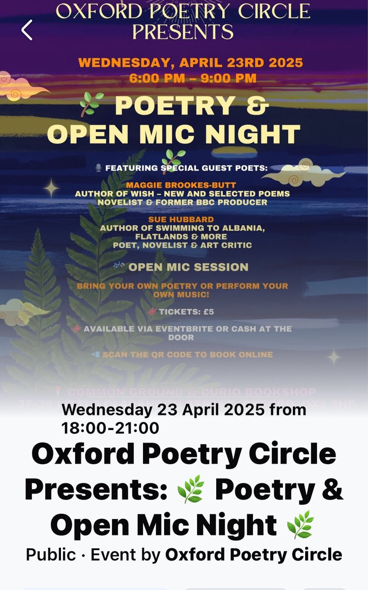 Sue Hubbard (@sue_writer) on Twitter photo Looking forward to reading in Oxford Looking forward to reading in Oxford